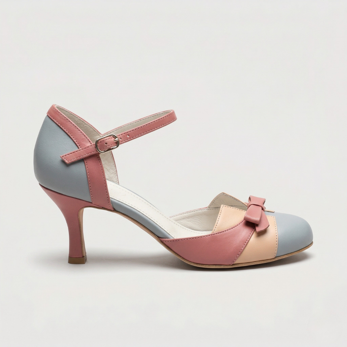Mary Jane-pumps med Ankelrem och Liten Rosett