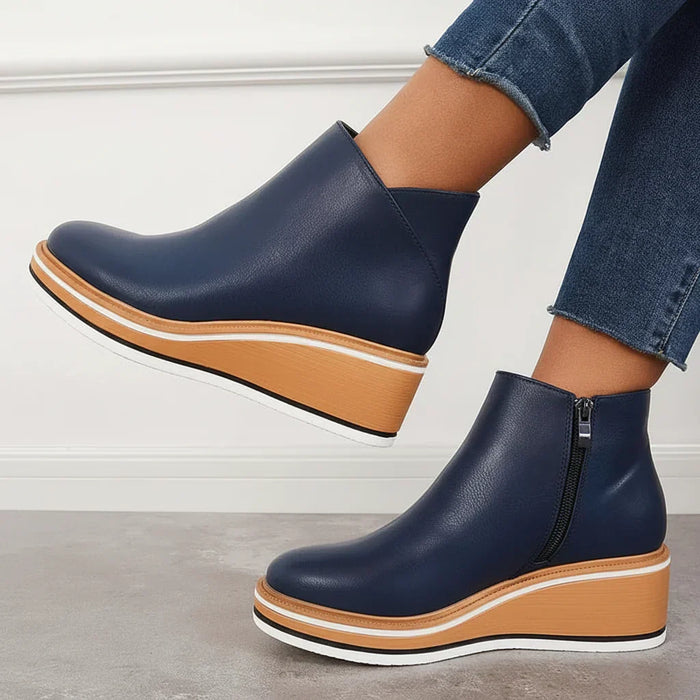 Dam Kil Boots med Dragkedja och Färgade Sålband