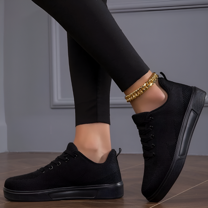 Dam Sneakers med Snörning och Låg Profil för Dagligt Bruk