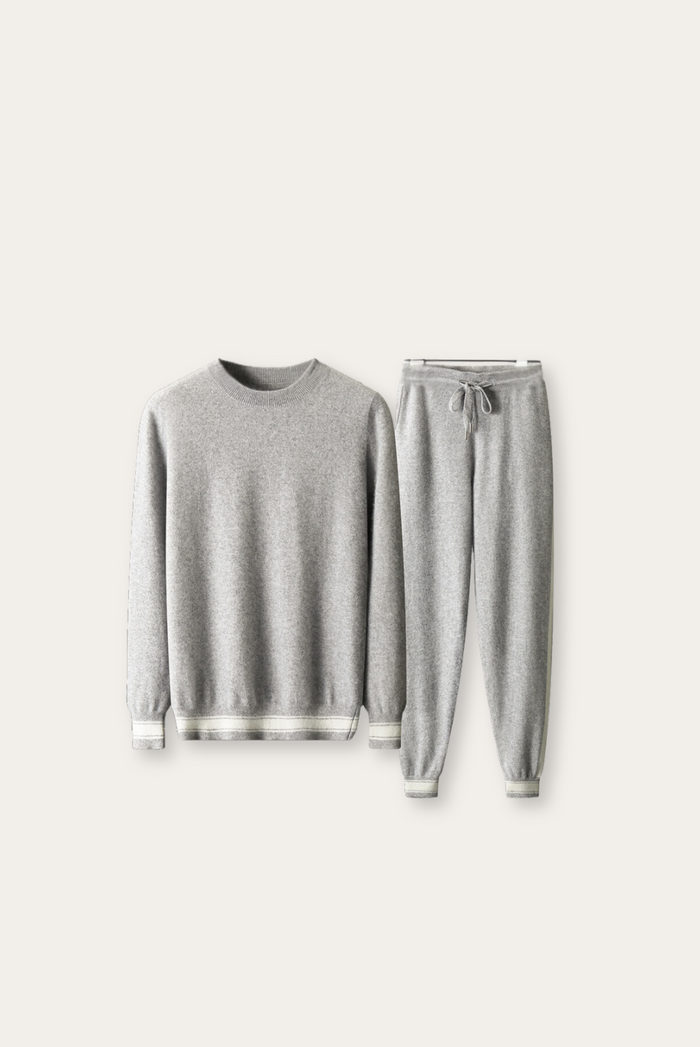 Herr Kashmir Merino Set Tröja Joggers Ribbsömmar