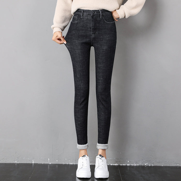 Selma | Fodrade skinny jeans dam med plyschfleece