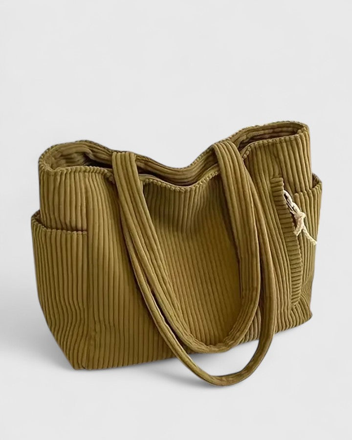 Lotta | Ribbad Tote-väska med Snodda Detaljer