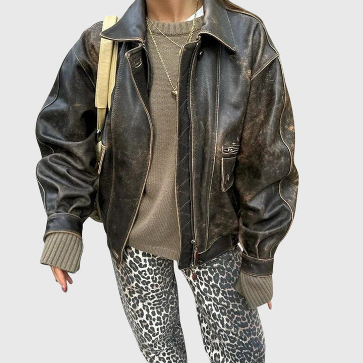 Klara - Vintagejeans med Leopardmönster