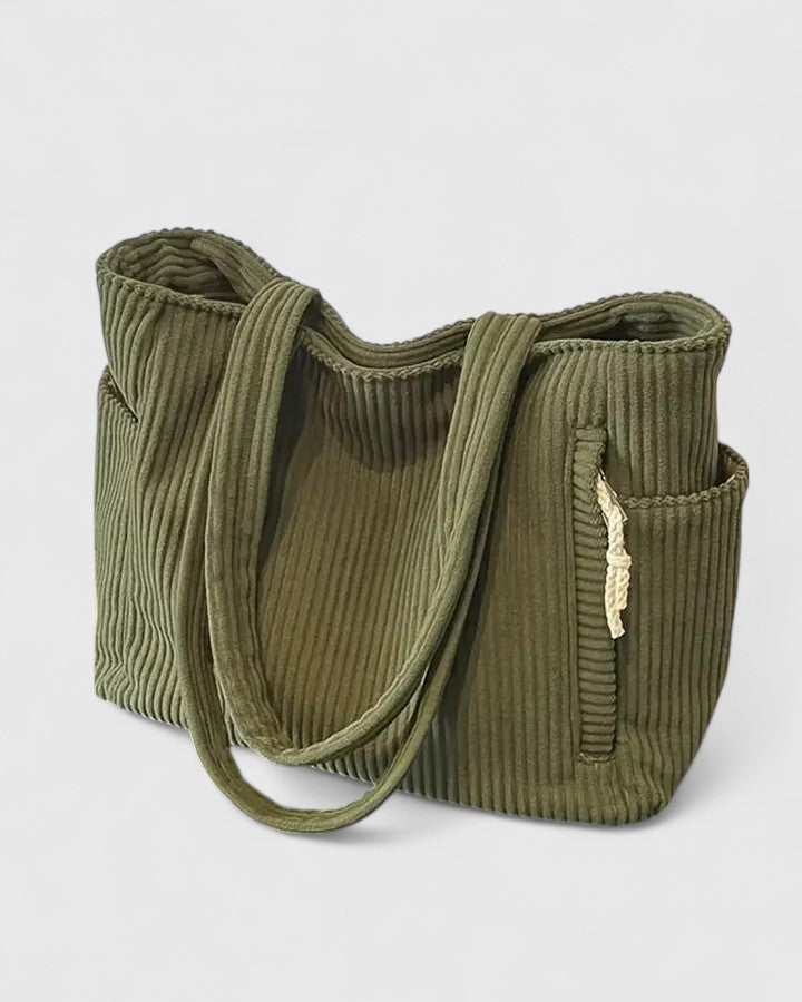 Lotta | Ribbad Tote-väska med Snodda Detaljer