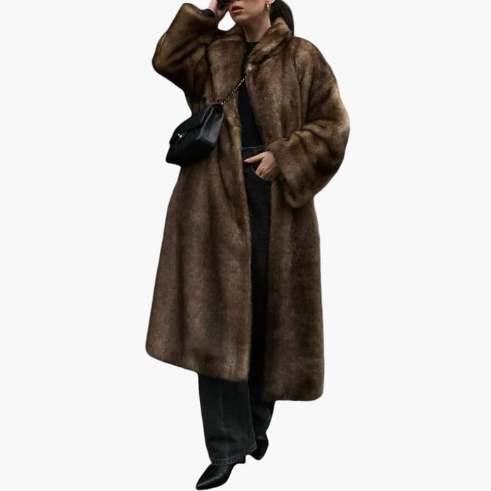 Dam Teddykappa med Ståkrage och Öppen Front för Vinter