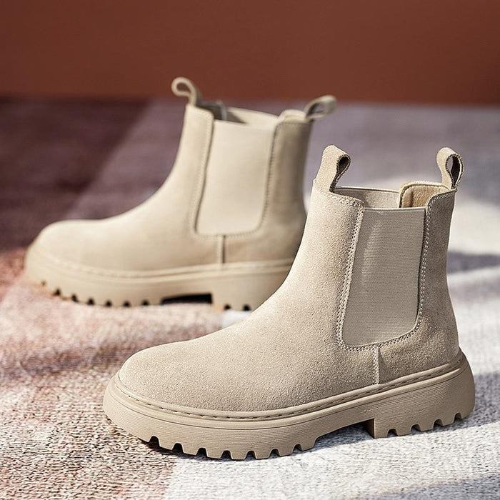 Ledig Chelsea Boots med Grov Sula