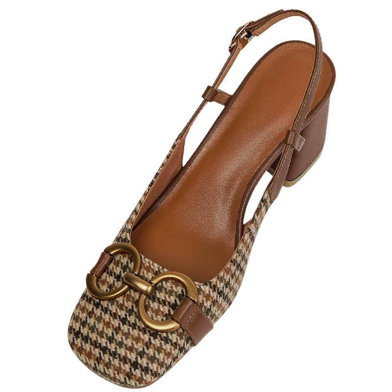 Emilia | Eleganta Slingback-skor med Gulddetalj