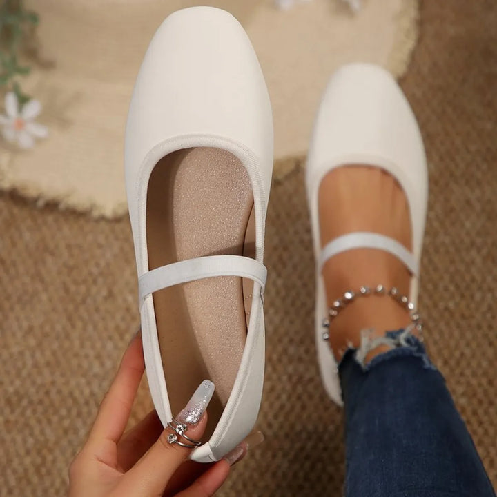 Emma | Damens Platta Loafers Slip-On Spänne Komfort Gångskor