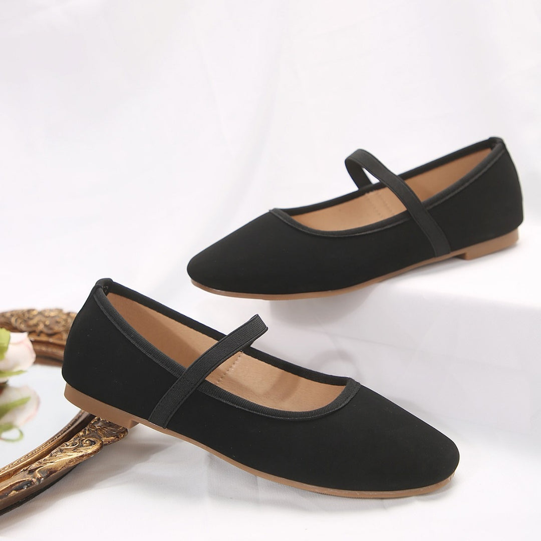Emma | Damens Platta Loafers Slip-On Spänne Komfort Gångskor
