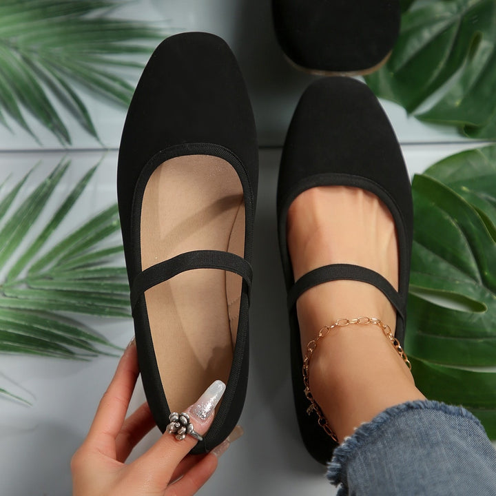 Emma | Damens Platta Loafers Slip-On Spänne Komfort Gångskor
