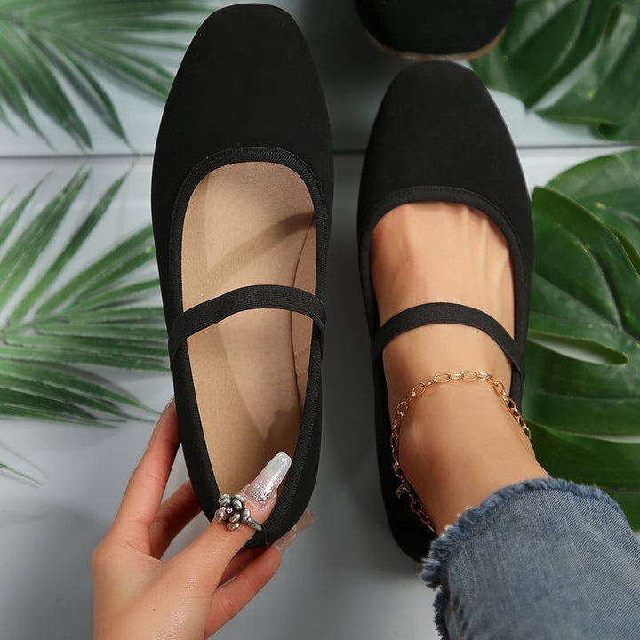 Emma | Damens Platta Loafers Slip-On Spänne Komfort Gångskor