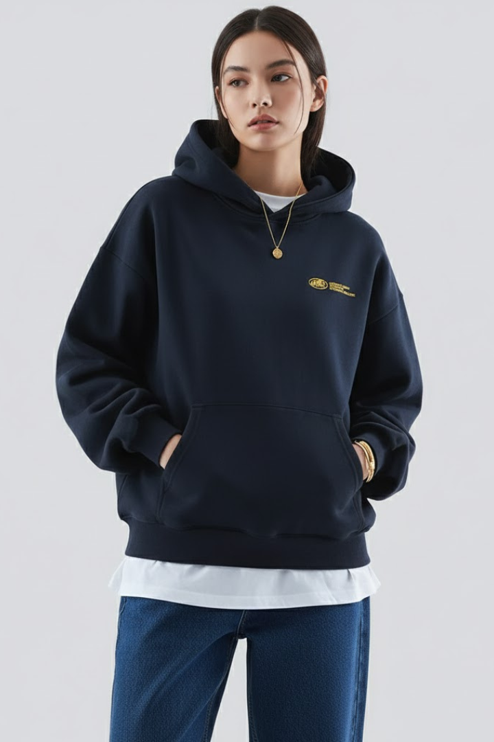 Lotta | Mysig Hoodie med Tryck Fram