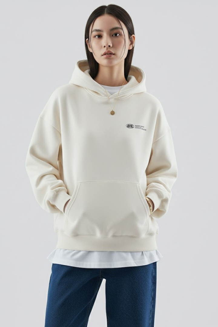 Lotta | Mysig Hoodie med Tryck Fram
