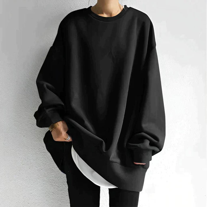 Mysig Oversize Sweatshirt med Rund Hals