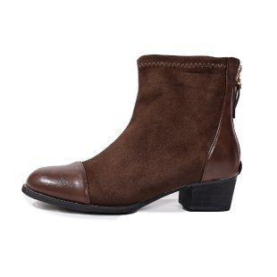 Dam Ankelboots med Blockklack och Dragkedja Bak