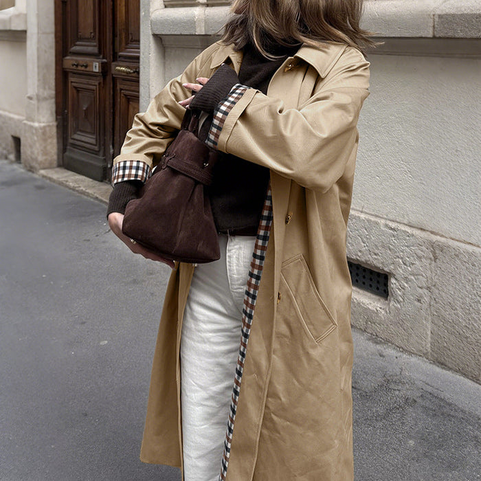 Klassisk Trenchcoat med Rutigt Foder