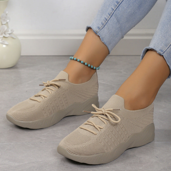 Dam Stretchstickade Slip-On Sneakers med Vågsulade