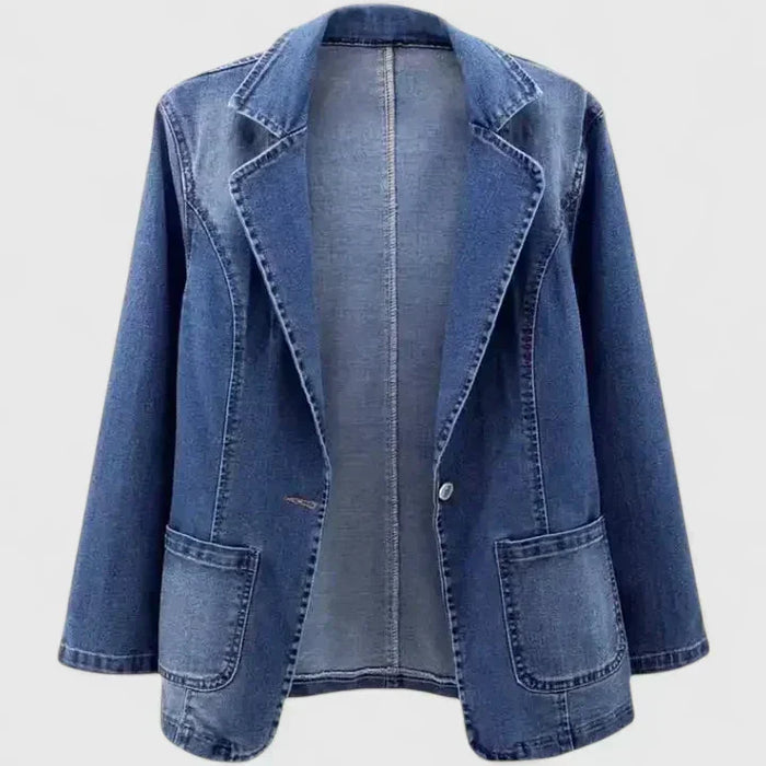 Freja | Jeansjacka med Rak Passform i Mjukt Tyg