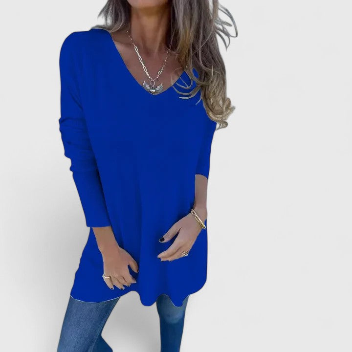 Birgitta | Lång Oversize Topp med V-ringning