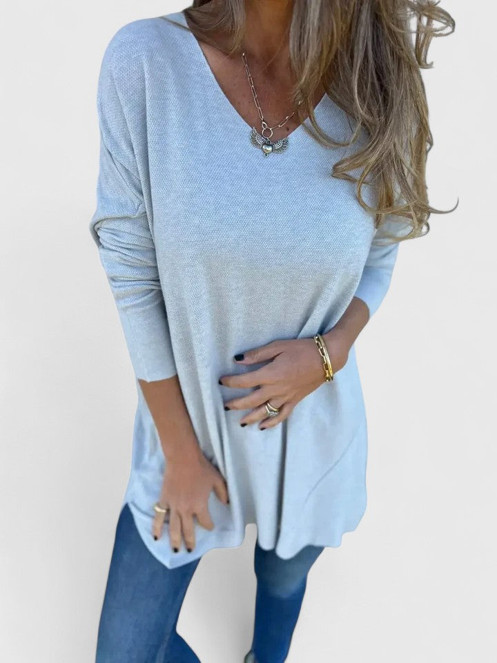 Birgitta | Lång Oversize Topp med V-ringning