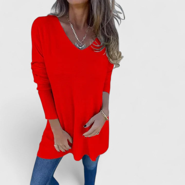 Birgitta | Lång Oversize Topp med V-ringning
