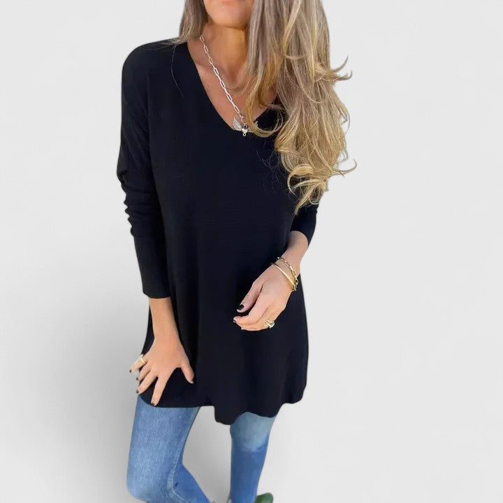Birgitta | Lång Oversize Topp med V-ringning