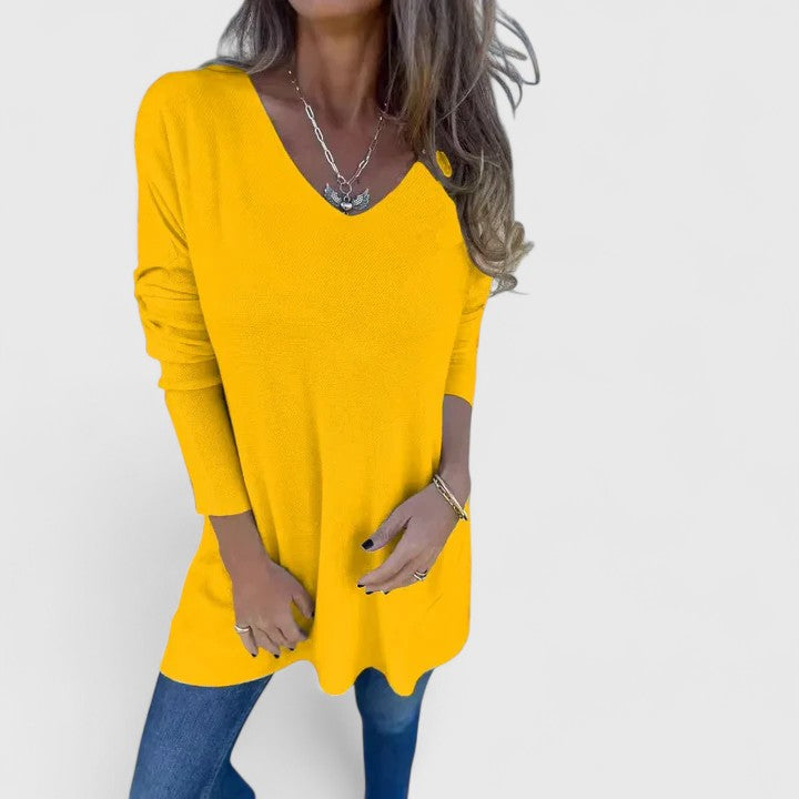 Birgitta | Lång Oversize Topp med V-ringning