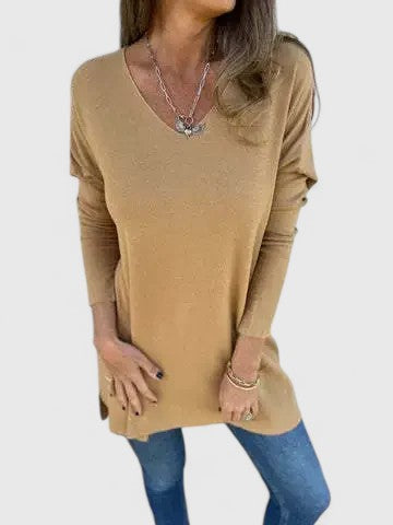 Birgitta | Lång Oversize Topp med V-ringning