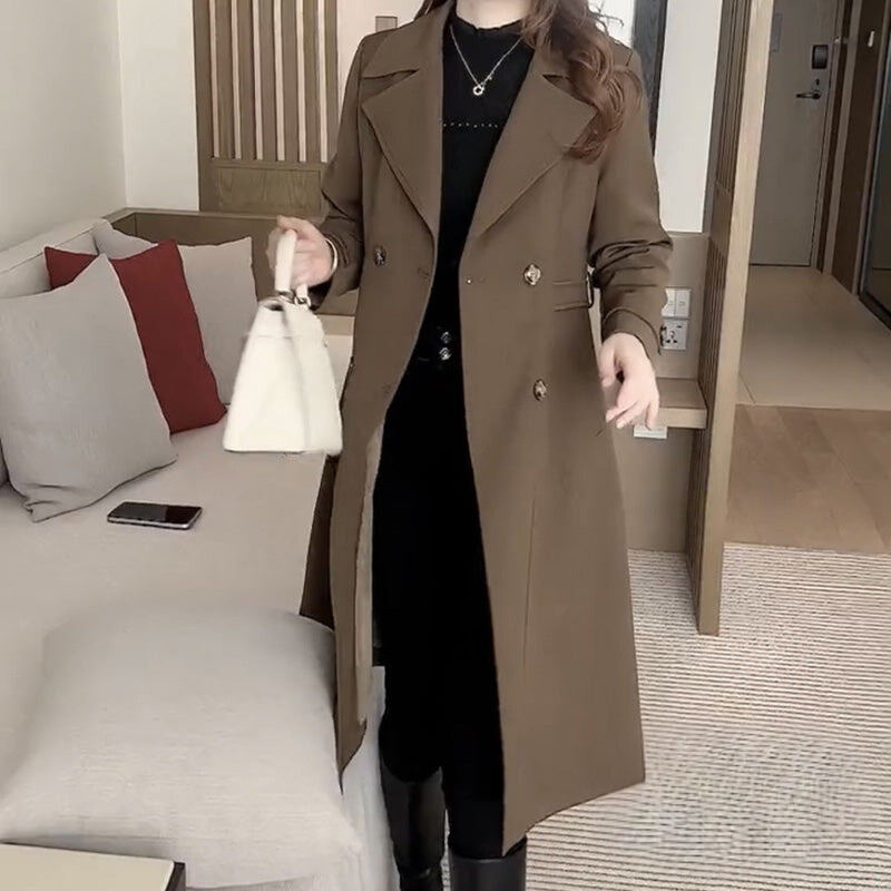 Amanda | Tidlös Trenchcoat i Ull med Knytbälte