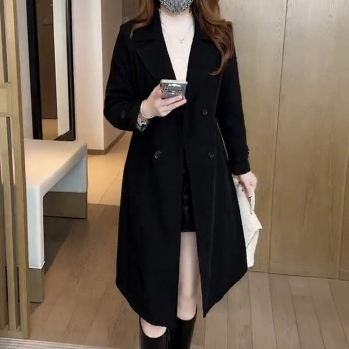 Amanda | Tidlös Trenchcoat i Ull med Knytbälte