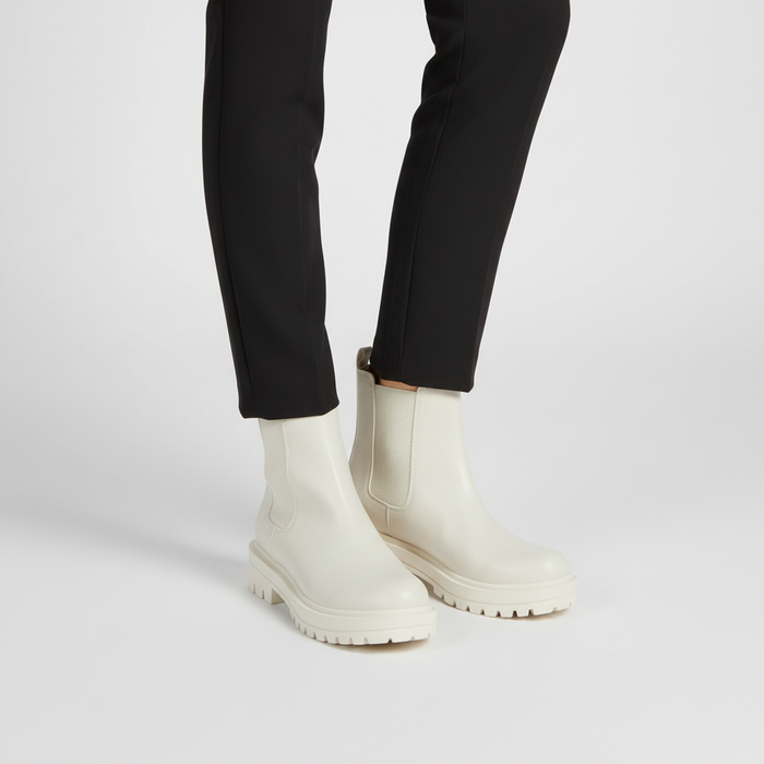 Dam Chelsea-Boots med Grov Sula och Elastiska Insatser