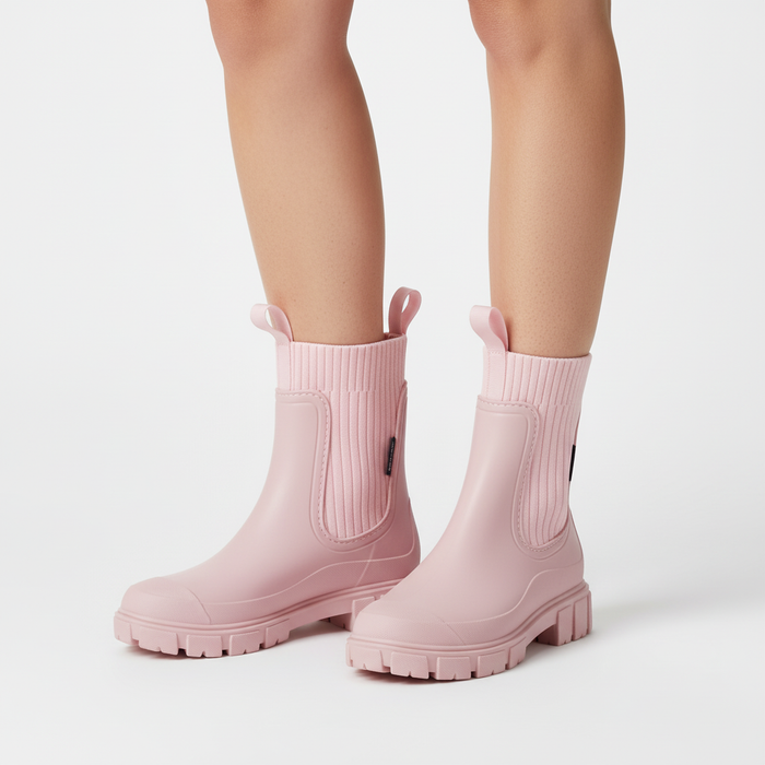 Dam Chelseaboots med Chunky Sula och Hög Skaft