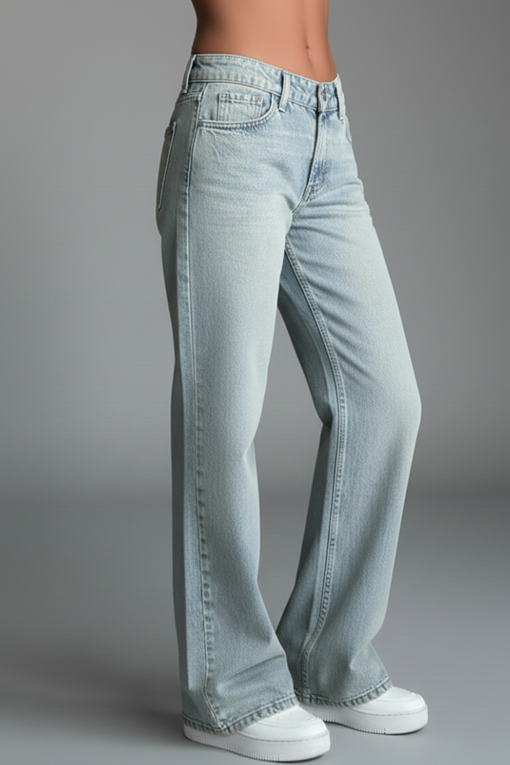 Moa | Avslappnade Vida Jeans med Dragsko