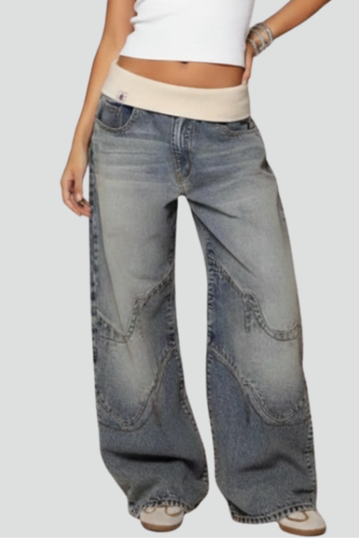 Madison | Damens Avslappnade Baggy Vida Jeansbyxor