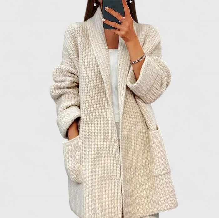 Josefin | Varm Ribbstickad Kofta