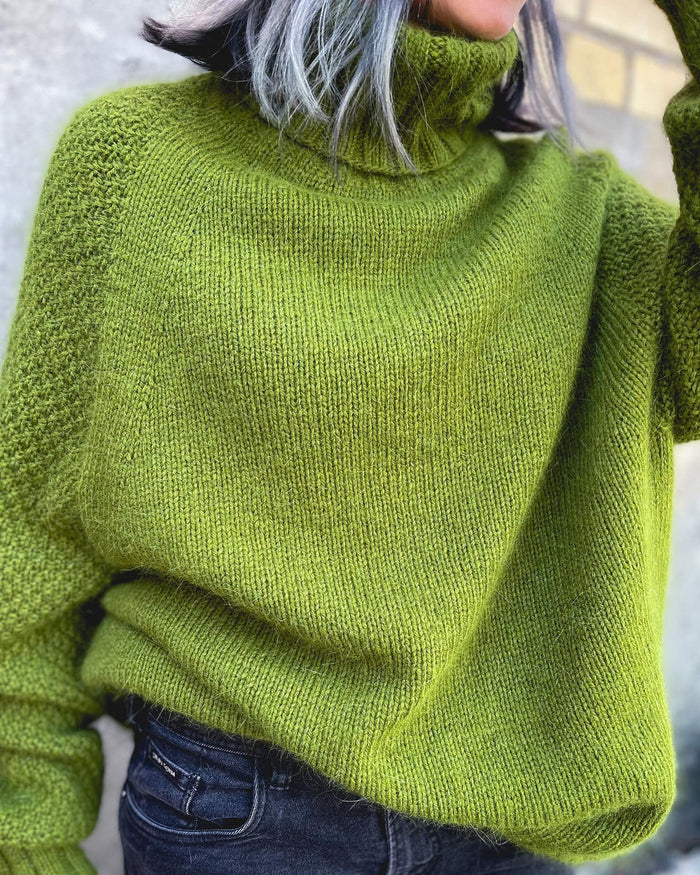 Dam Oversized Polotröja Lång Ärm för Höst och Vinter