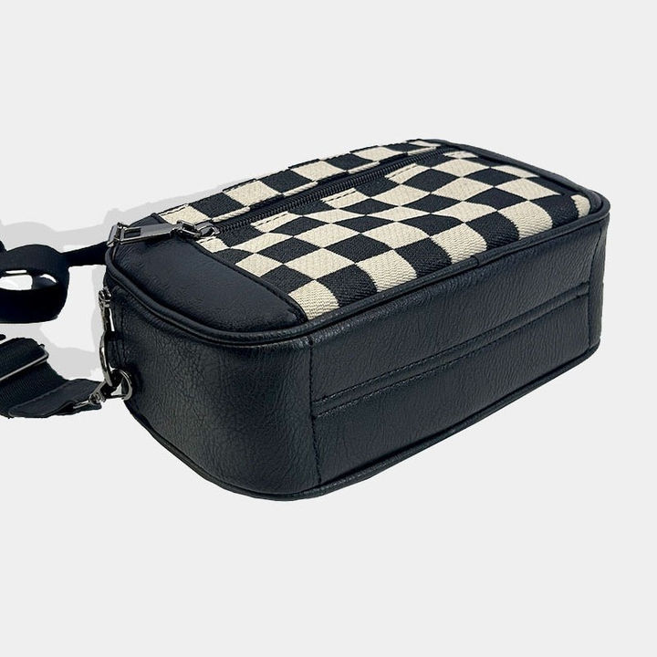 Ylva | Rutig Crossbody-väska med Flera Fack