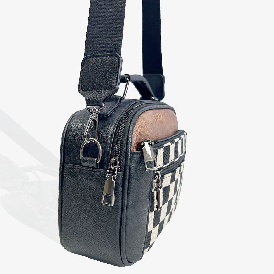 Ylva | Rutig Crossbody-väska med Flera Fack