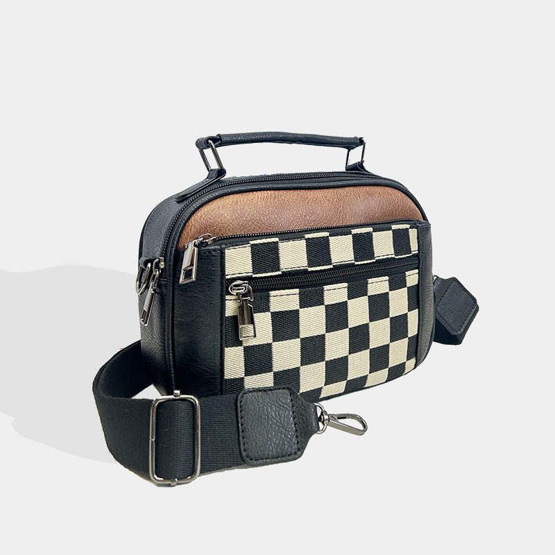 Ylva | Rutig Crossbody-väska med Flera Fack
