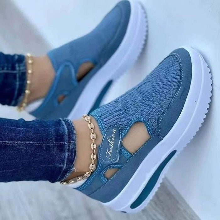 Dam Mesh Sneakers med Slip-On Design och Andningsbar Sula