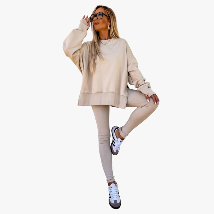 Dam Träningsset med Sweatshirt och Leggings
