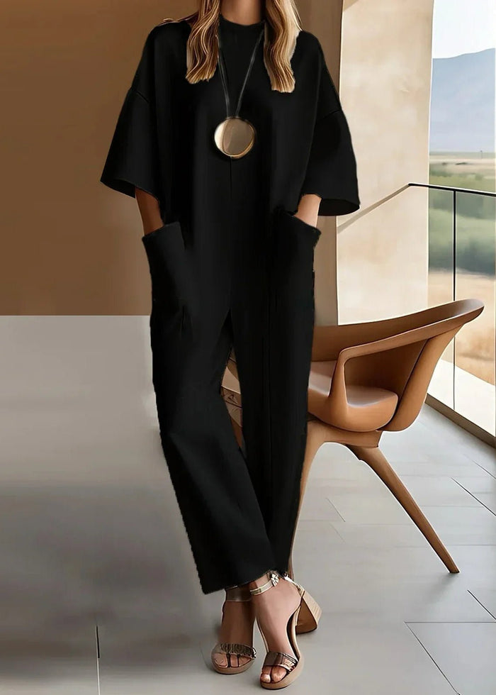 Nora | Stilren Jumpsuit med Vida Ben och Lång Ärm