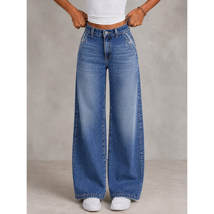 Dam Vida Jeans med Hög Midja och Avslappnad Passform